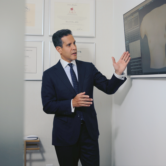 Dr John Diaz, MD, at this office in Beverly Hills, Los Angeles
