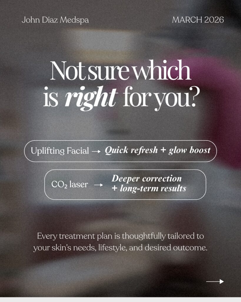 March Specials 2026 John Diaz Medspa Banner "Not sure which is right for you?" slide